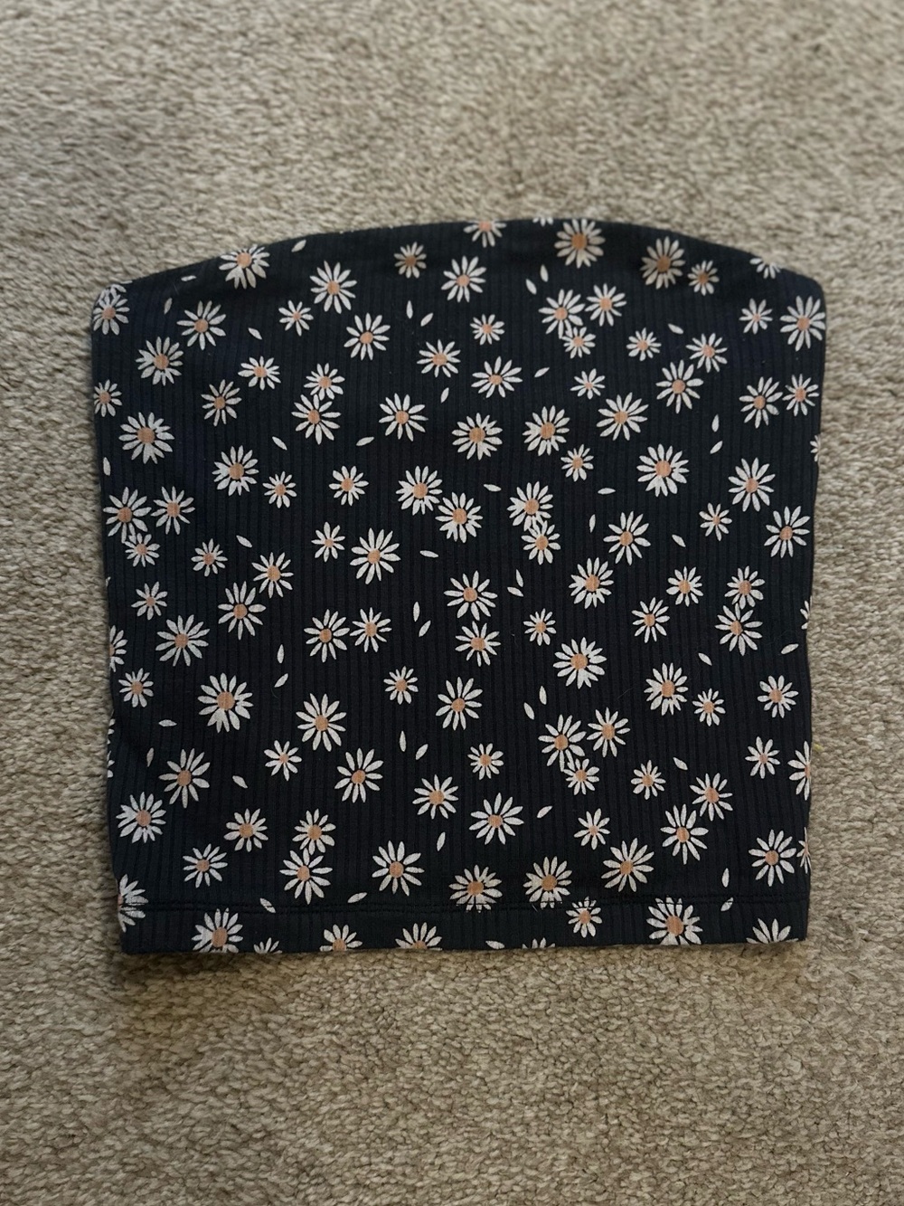 American Eagle Dark Gray Daisy Print Tube Top